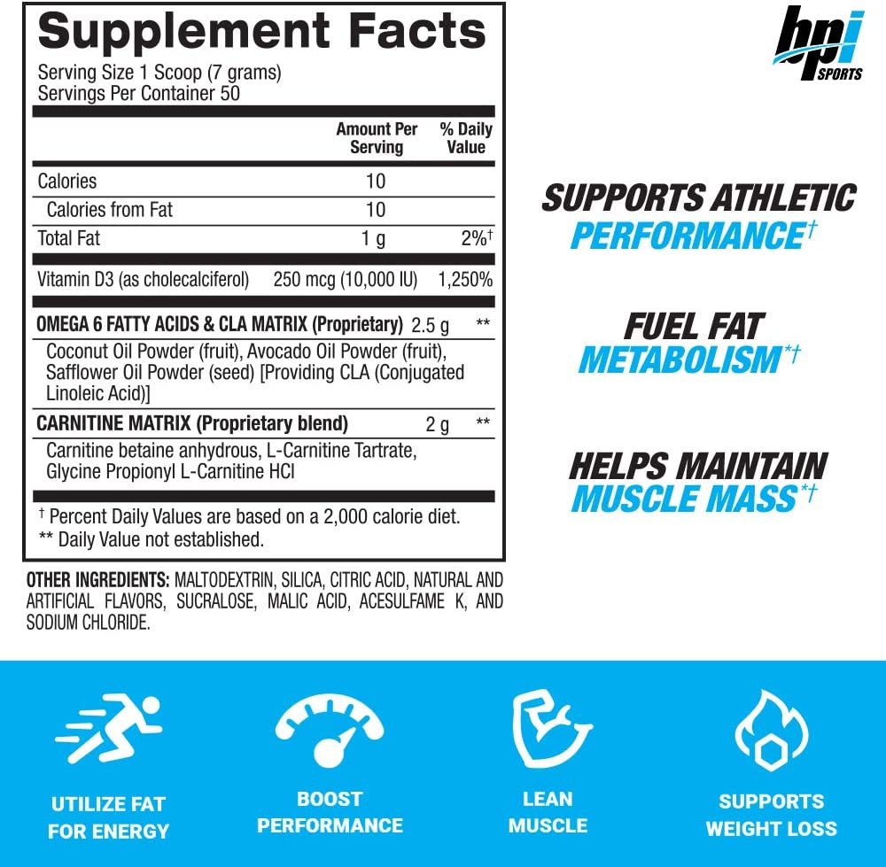 Bpi sports, Cla + Carnitine, 385g, 50 Serving