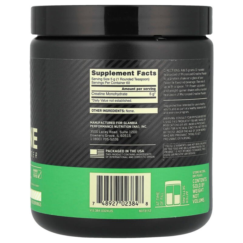 Optimum Nutrition Micronized Creatine - 300g - 60Serv - Image 4