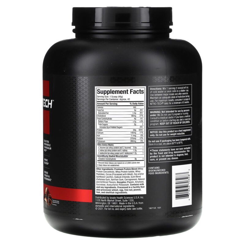 MuscleTech Nitro-Tech Whey Protein 1.81 kg - Image 2