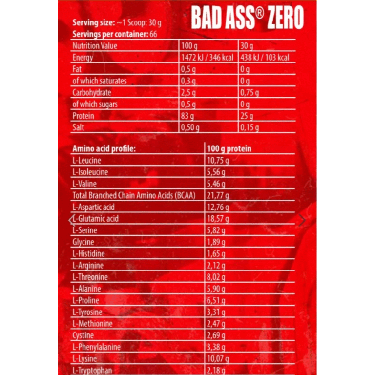 Badass Nutrition, Zero, 2kg, 66 Servings