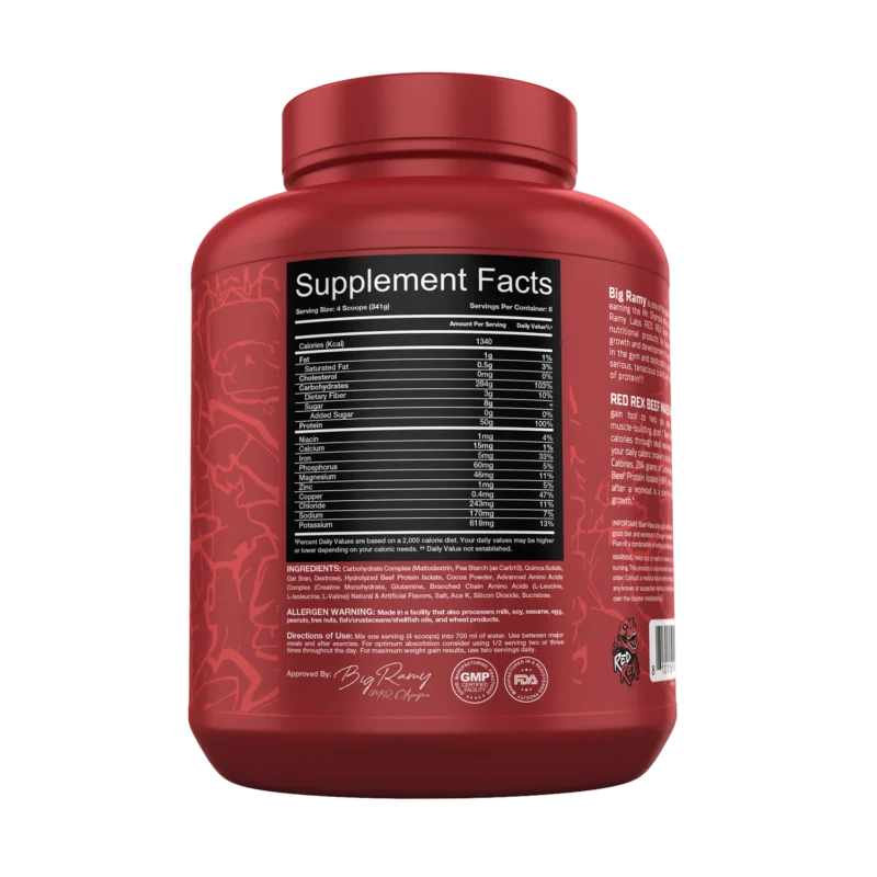 Red Rex Beef Mass Plus- 2780g - 8Serv - Image 2