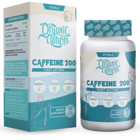 Organic Nation Caffeine 200 Fast Acting 30Capsules