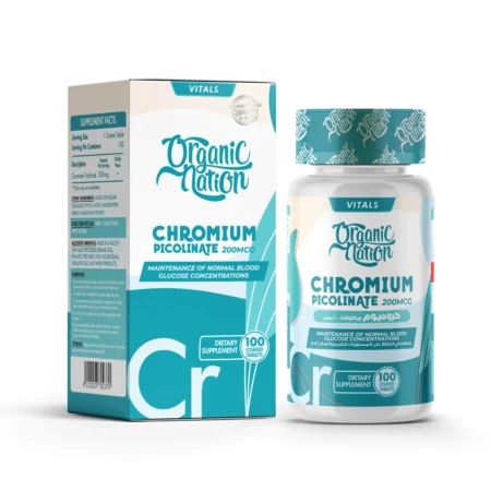 Organic Nation Chromium Picolinate 200MCG 100Serv 100Coated Tablets