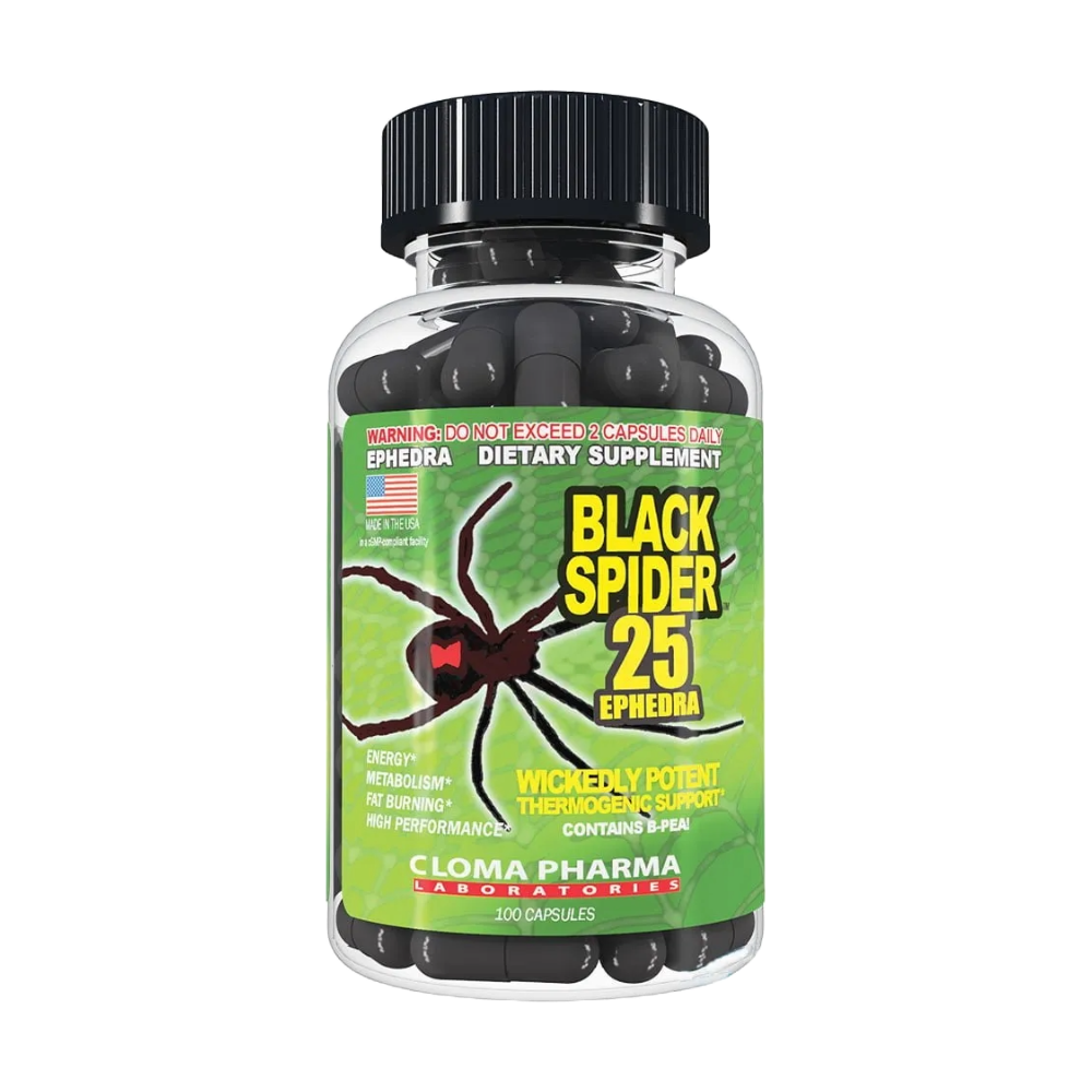 Cloma pharma, Black Spider, 100 Capsules, 100 Serving