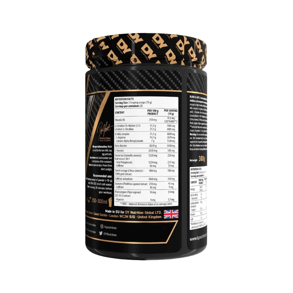 Dy Nutrition, Blood & Guts Pre-workout, 380g, 20 Serving