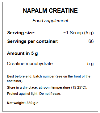 FA Nutrition, Napalm Creatine, 330g, 66 Serving