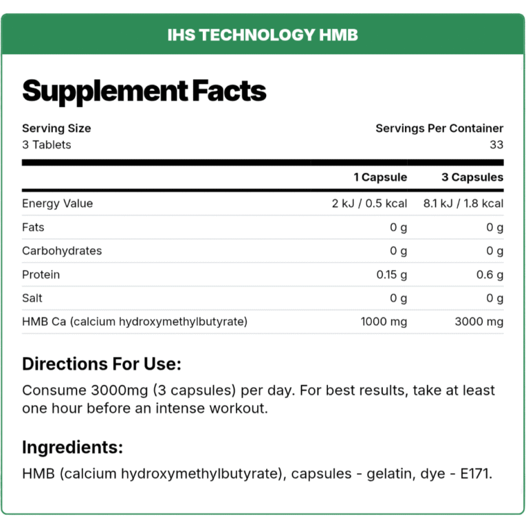 IHS, HMB, 100 Capsules, 33 Servings