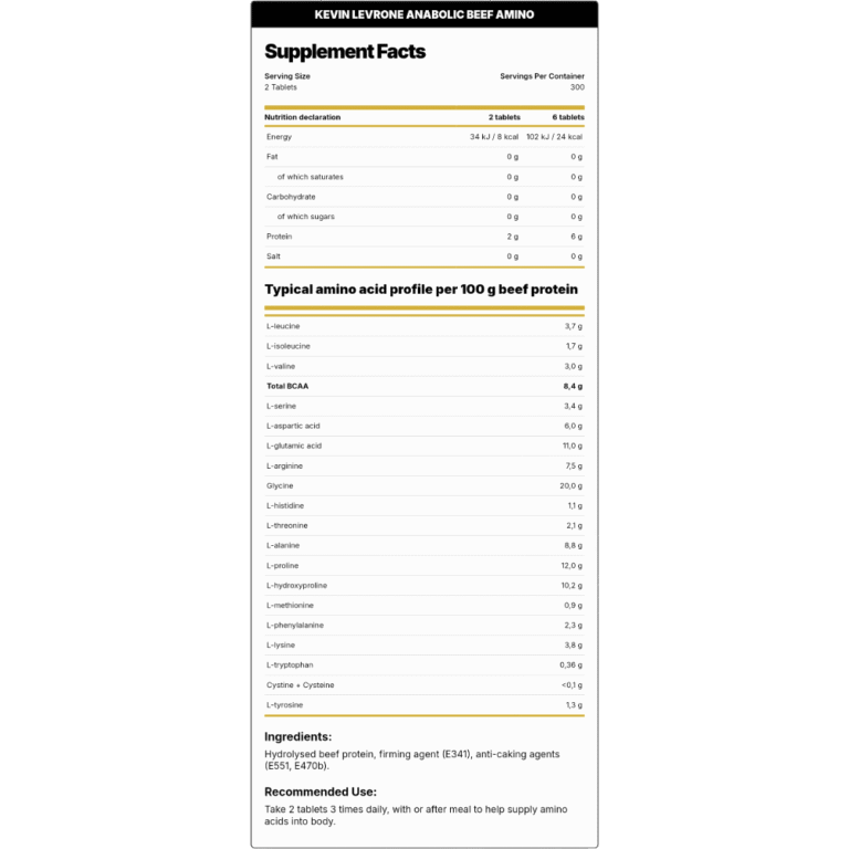 Kevin Levrone, Anabolic Beef Amino, 600 Tablets, 300 Servings