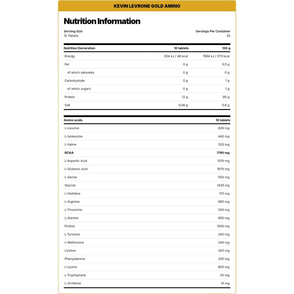 Kevin Levrone, Gold Amino, 350 Tablets, 35 Servings