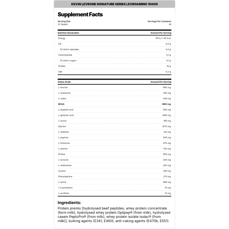 Kevin Levrone, LEVROAMINO 10000, 300 Tablets, 30 Servings