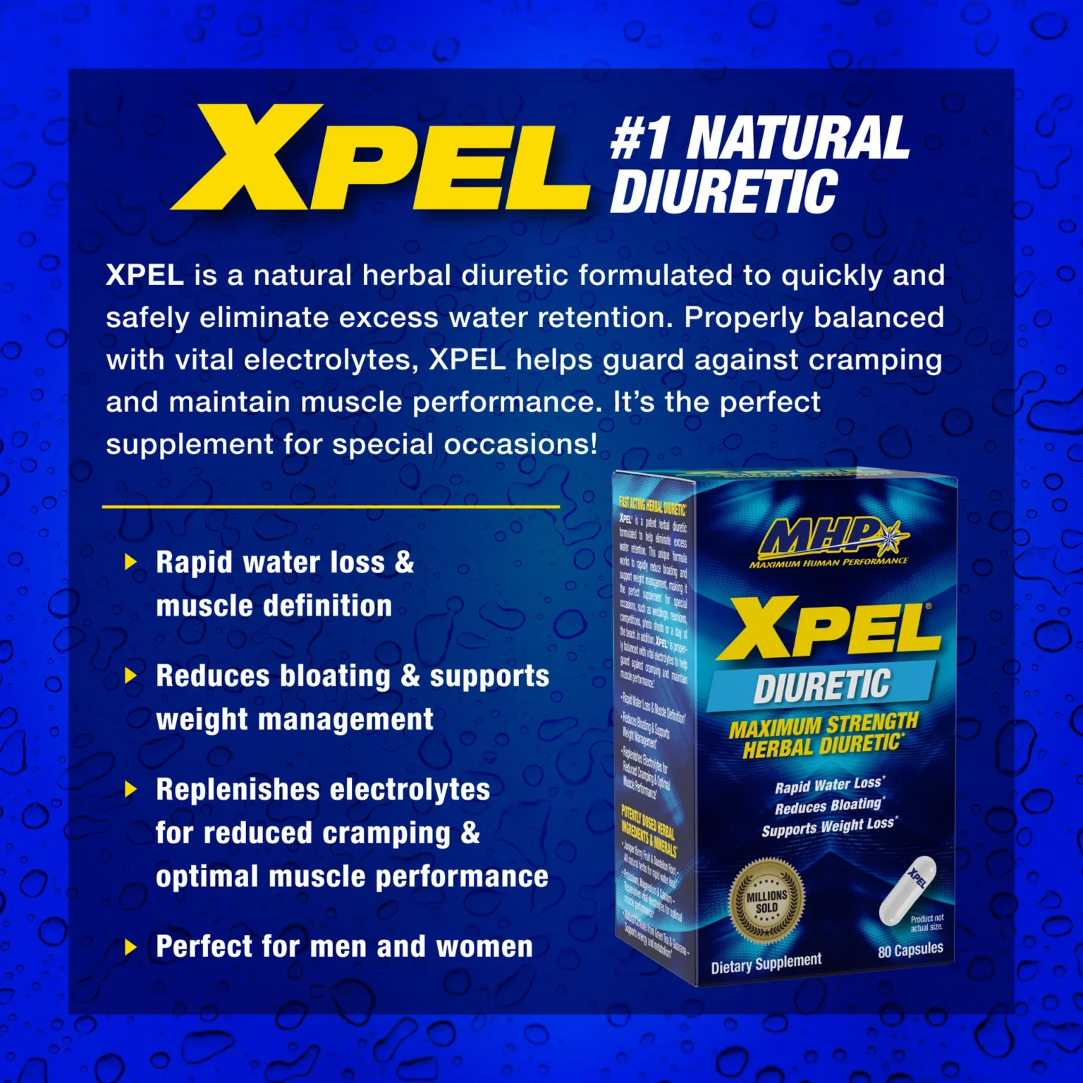 MHP, Xpel Herbal Diuretic, 80 Capsules, 20 Servings