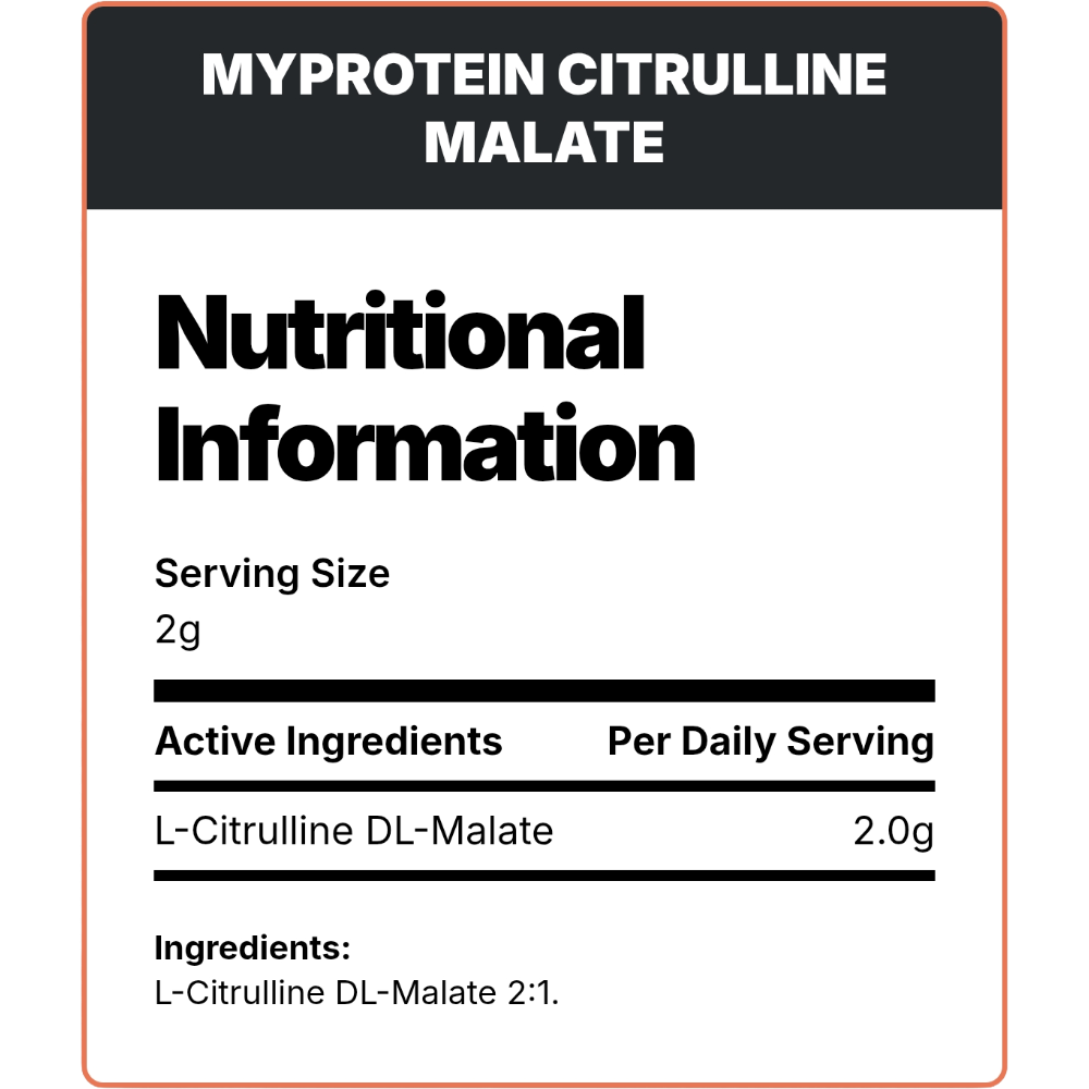 MyProtein, Citruline Malate, 250g, 125 Servings