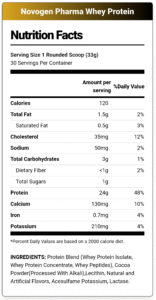 Novogen Pharma, Whey Protein, 1kg, 30 Servings