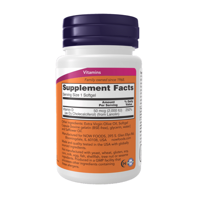 Now Foods, D3 2000 IU, 120 Softgels, 120 Servings