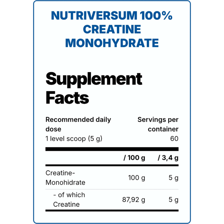 Nutriversum, Creatine Monohydrate, Unflavored, 300g, 60 Servings