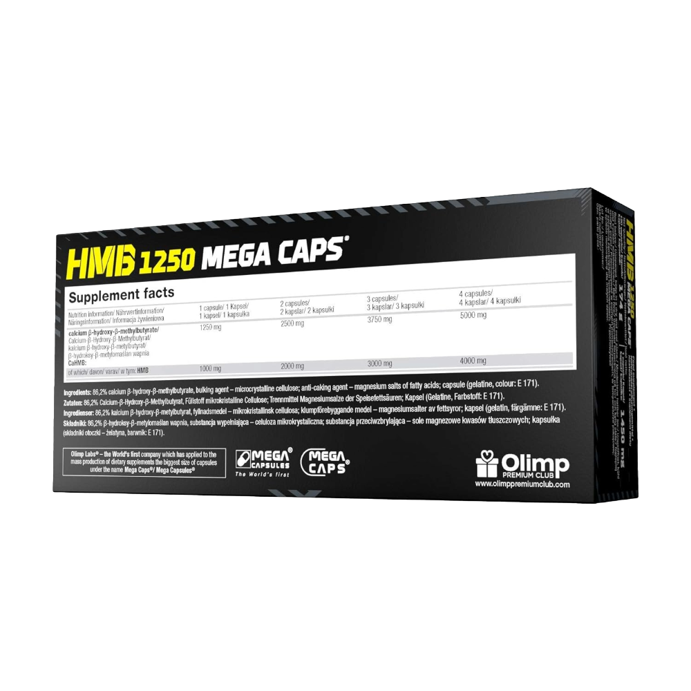 Olimp, HMB 1250 Mega Caps®, 1250mg, 120 Capsules, 120 Servings