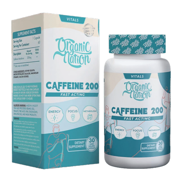 Organic Nation, Caffeine 200 Fast Acting, 30 Capsules