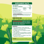 Organic Nation, Ginkgo Biloba, 60MG, 60 Tablets, 60 Servings