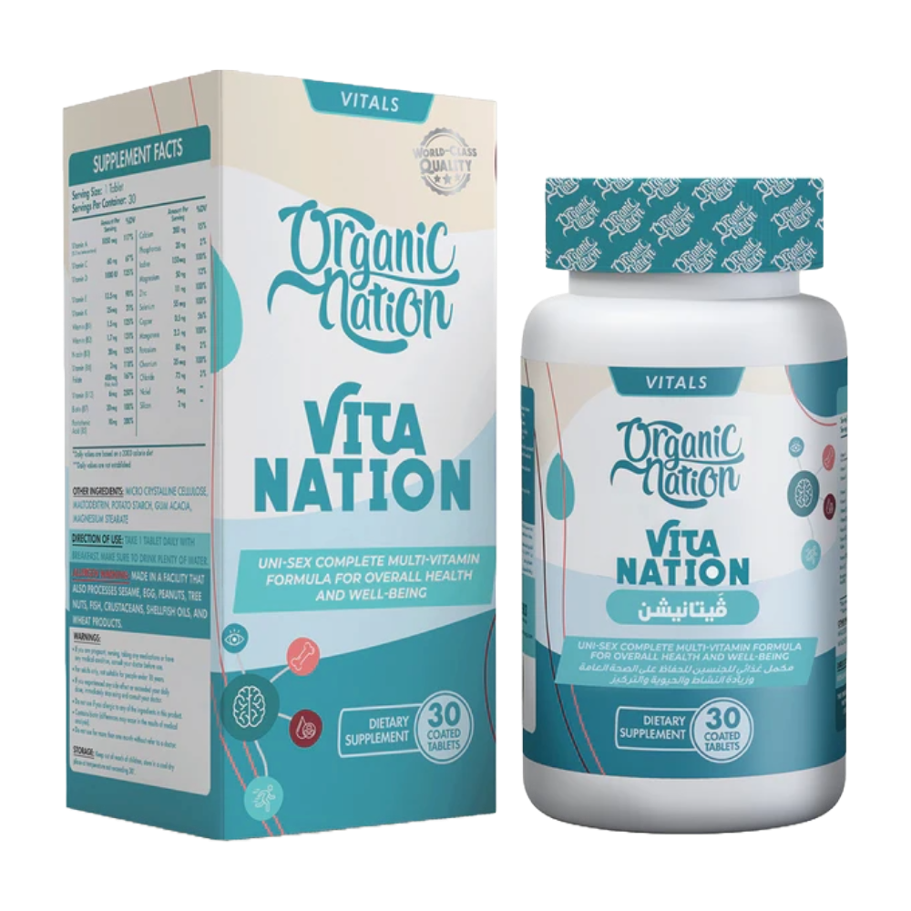 Organic Nation, VitaNation, 30 Coated Tablets, 30 Serving