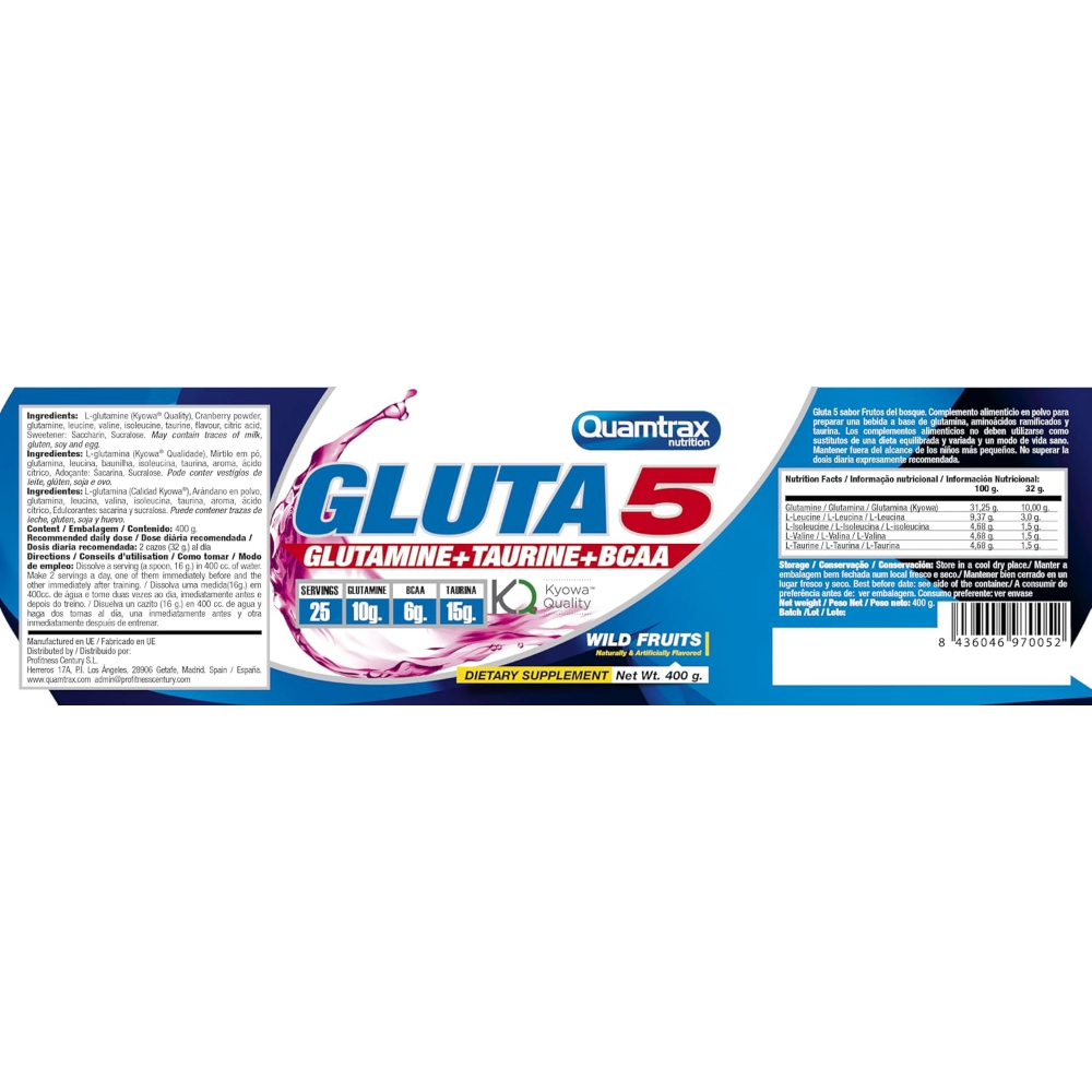 Quamtrax, Gluta 5, 400g, 25 Servings