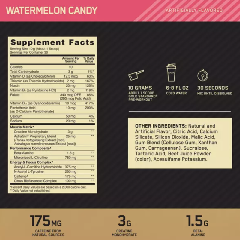 Optimum Nutrition Gold Standard Pre-Workout - 300g - 30Serv - Image 2