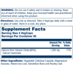 Solaray, Calcium Citrate, 1000mg, 120 Capsules, 30 Servings