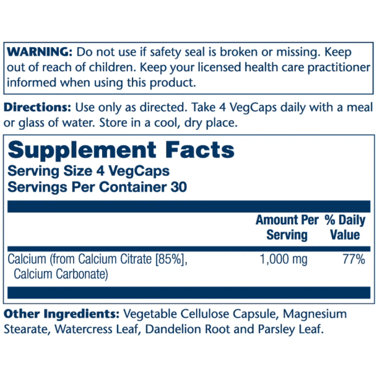 Solaray, Calcium Citrate, 1000mg, 120 Capsules, 30 Servings
