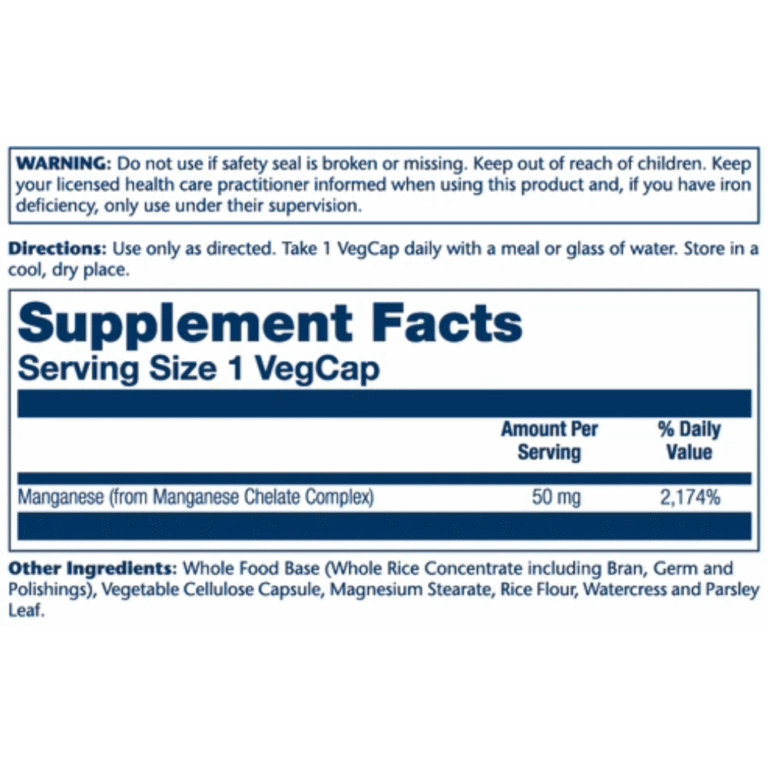 Solaray, Chelated Manganese, 50mg, 100 Capsules, 100 Servings