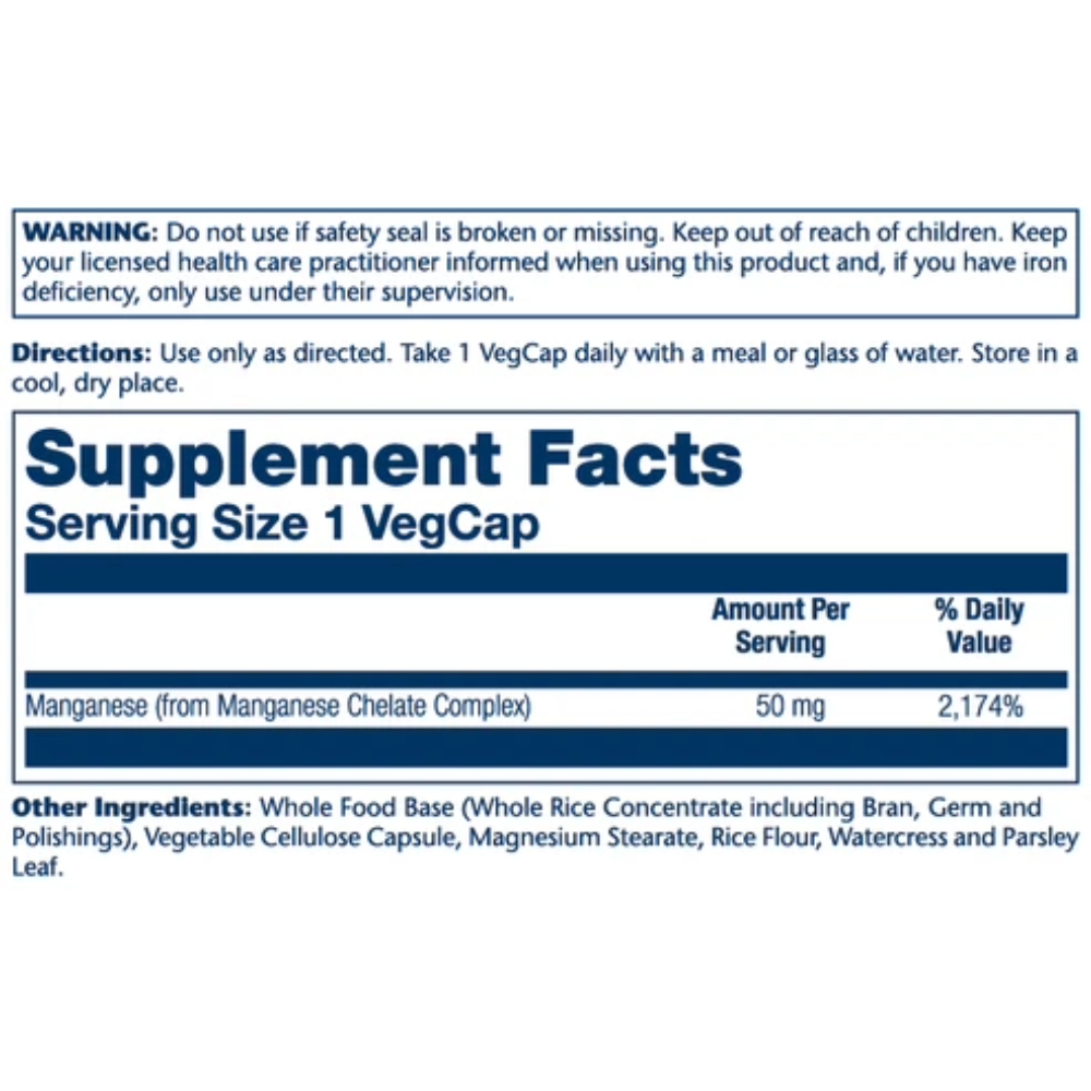 Solaray, Chelated Manganese, 50mg, 100 Capsules, 100 Servings