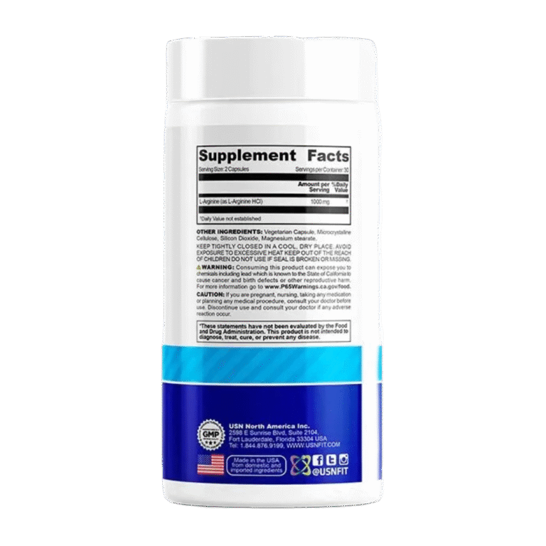 USN, L-Arginine, 1000mg, 60 Capsules, 30 Servings