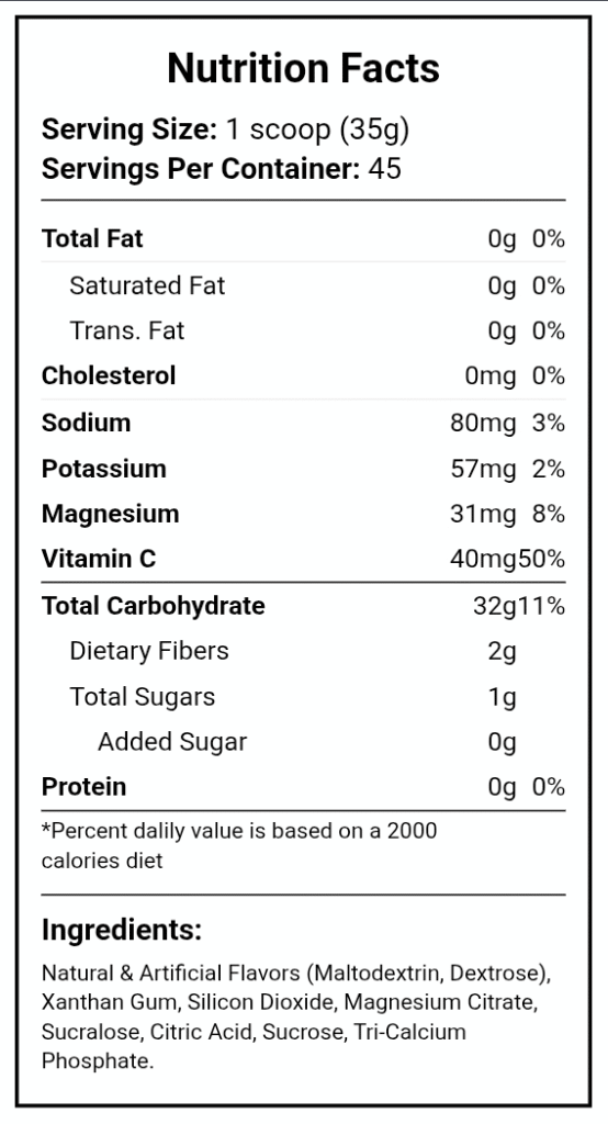 Vertex Nutrition, Carb powder, 1.5kg, 45 Servings