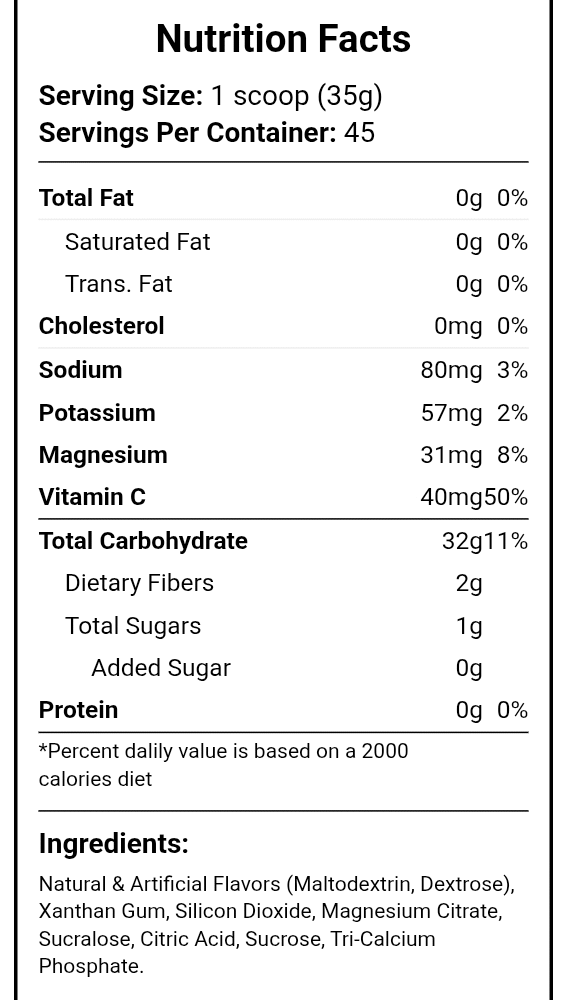 Vertex Nutrition, Carb powder, 1.5kg, 45 Servings