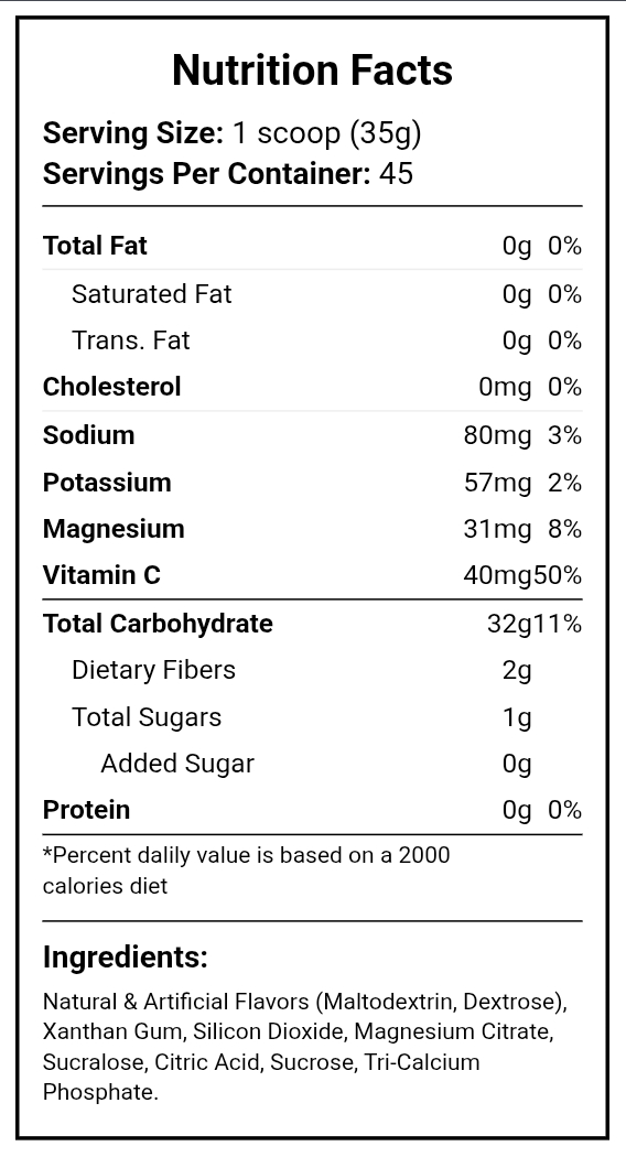 Vertex Nutrition, Carb powder, 1.5kg, 34 Serving