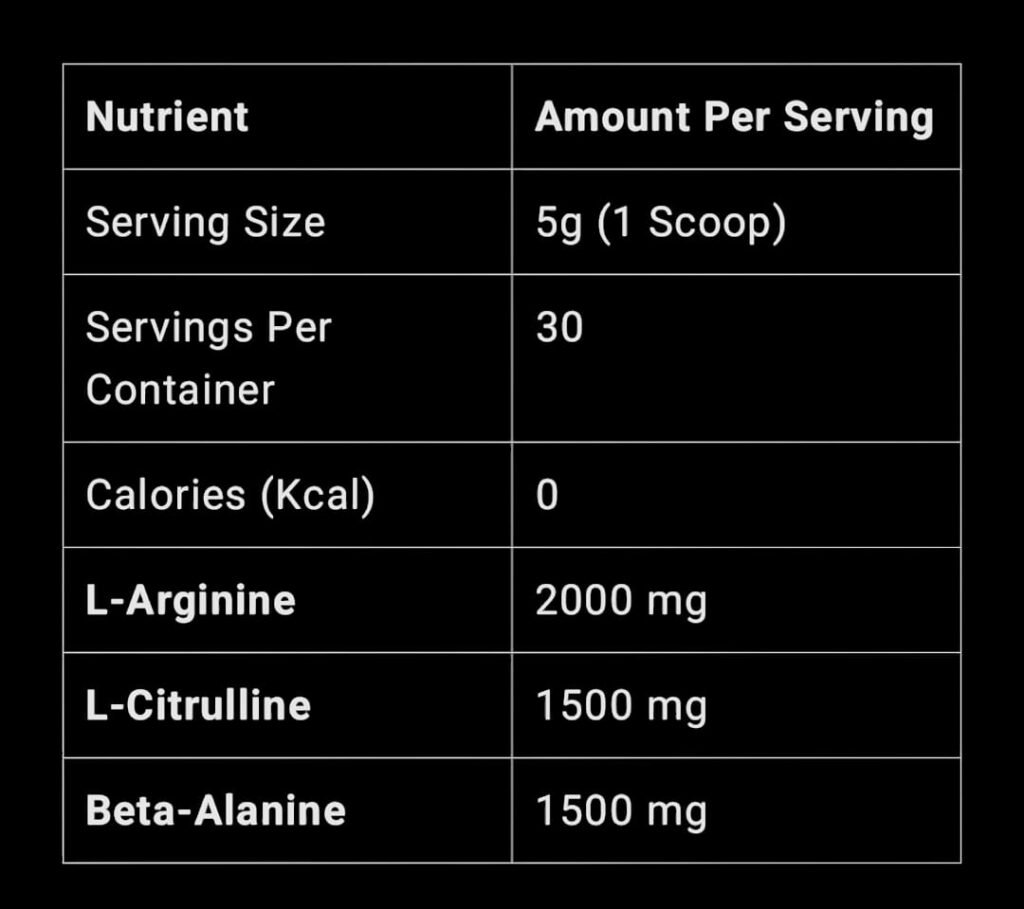 Hard Lab Arginine + Citruline + Beta Alanine - 150g - 30Serv - Image 2