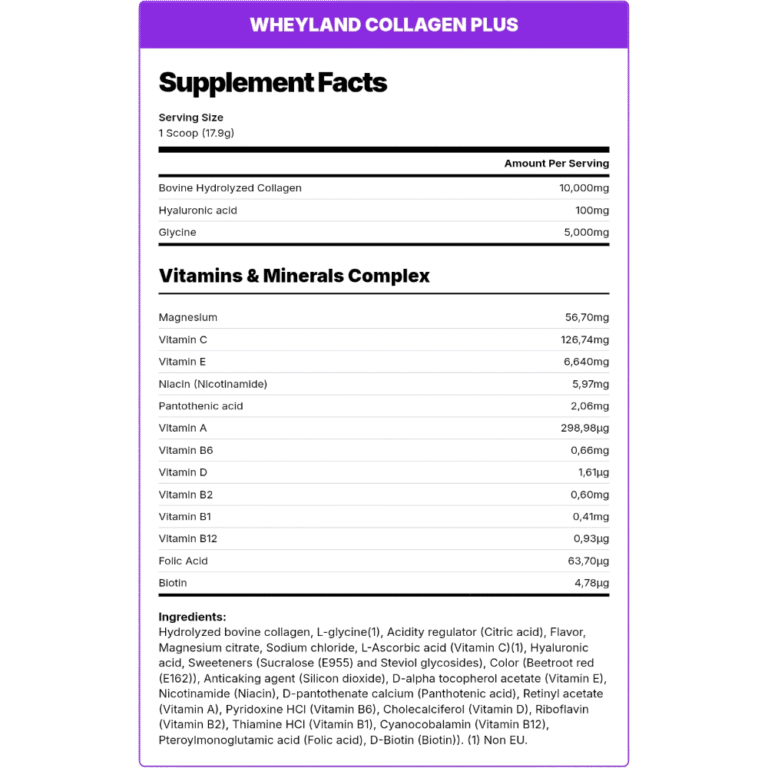 WheyLand, Collagen Plus+Magnesium+Hyaluronic Acid, 350g, 20 Servings
