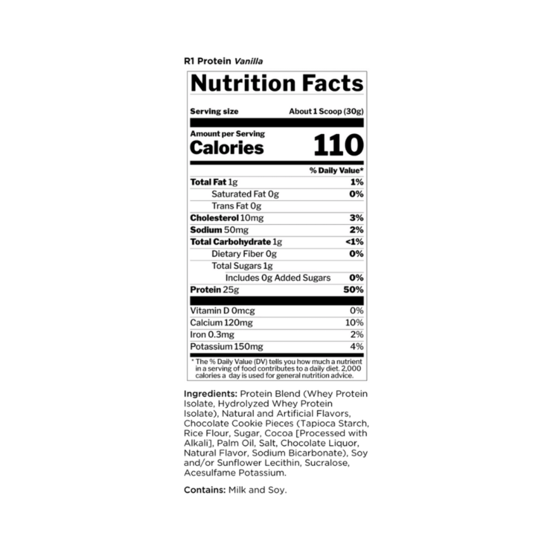 R1 Protein Whey Isolate Hydrolysate Chocolate Fudge 2280g 76Serv - Image 2