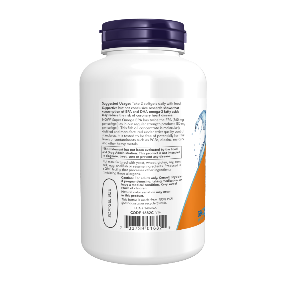 NOW Foods, Super Omega EPA Fish Oil, 120 Softgels, 60 Servings