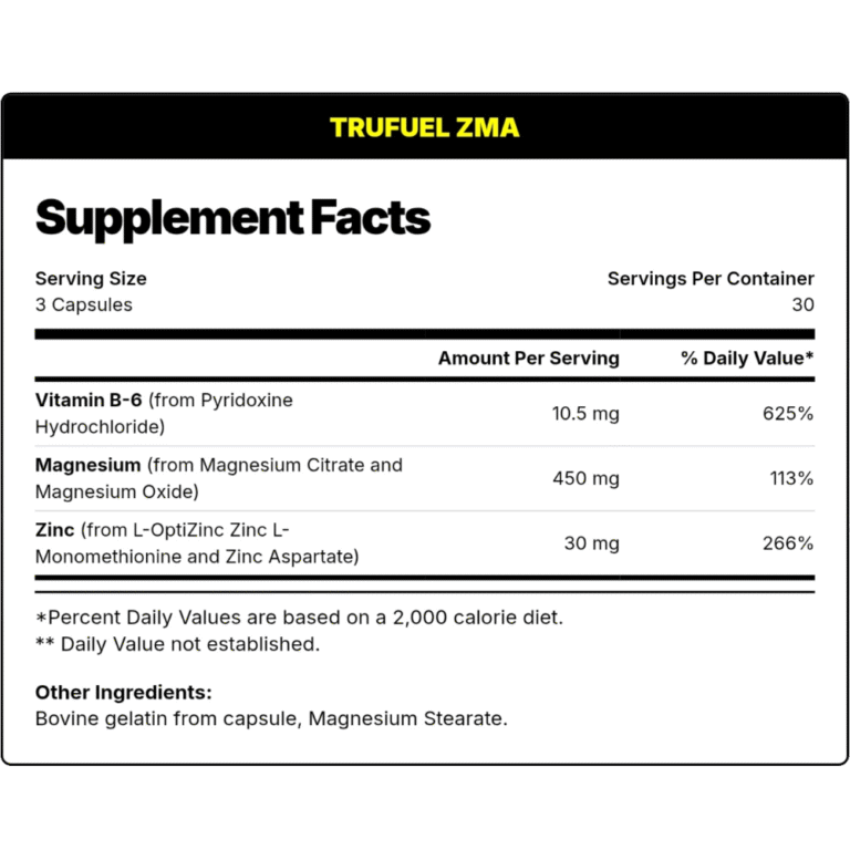 Trufuel, ZMA, 90 capsules, 30 Servings