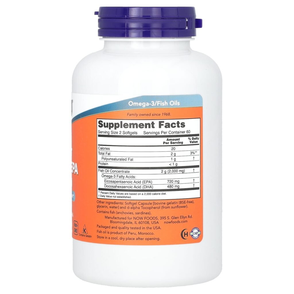 NOW Foods, Super Omega EPA Fish Oil 120 Softgels - Image 2