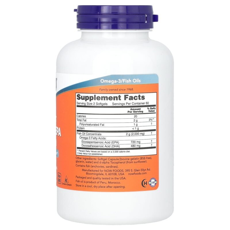 NOW Foods, Super Omega EPA Fish Oil 120 Softgels - Image 2