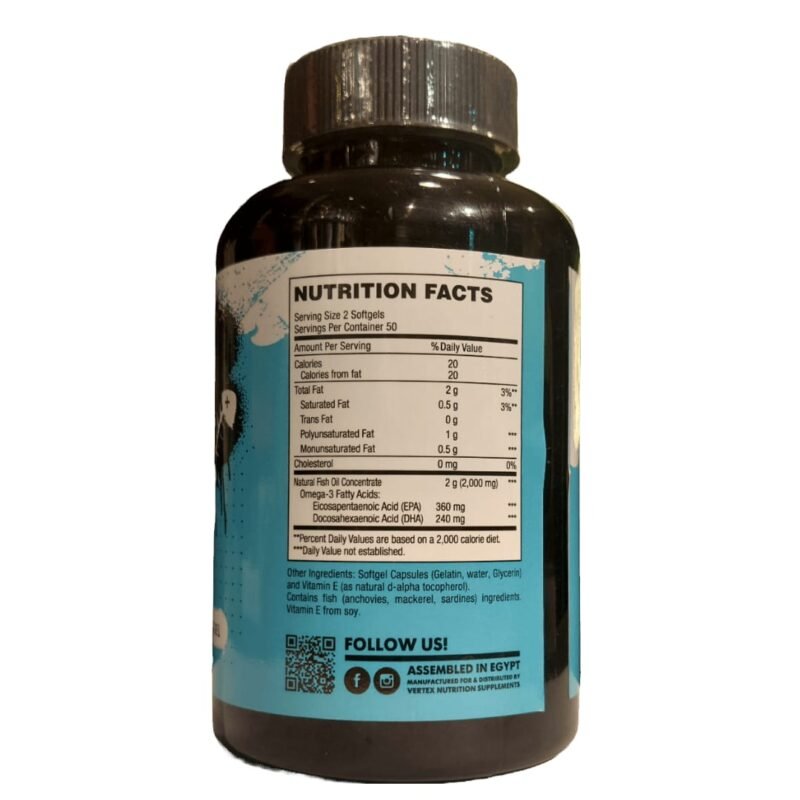 Vertex Nutrition Omega-3 90 Softgels - Image 2