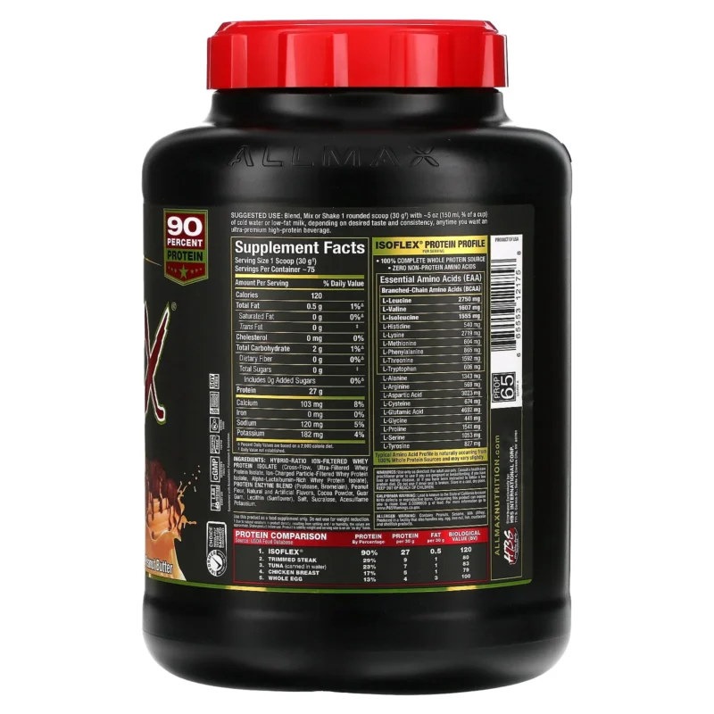 Allmax Nutrition Isoflex Pure Whey Protein Isolate 2.27kg 75 Serv - Image 2