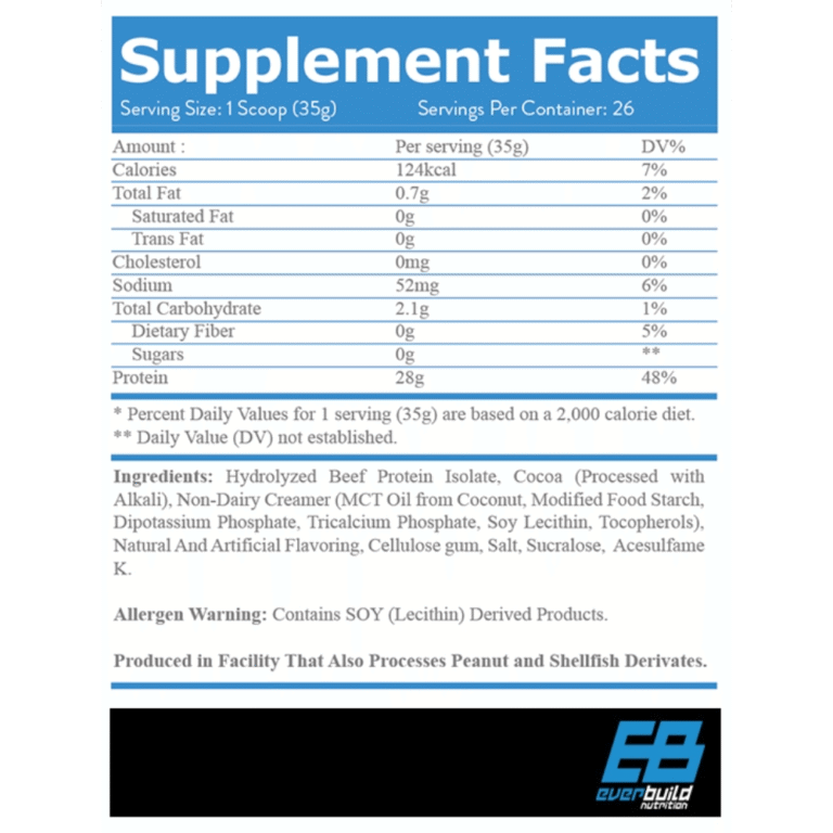 Ever Build Nutrition, 100% Beef Protein Isolate, 910G, 26 Servings