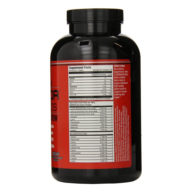 Muscle Meds Carnivor Beef Amino - 300Tab - 100Serv - Image 2