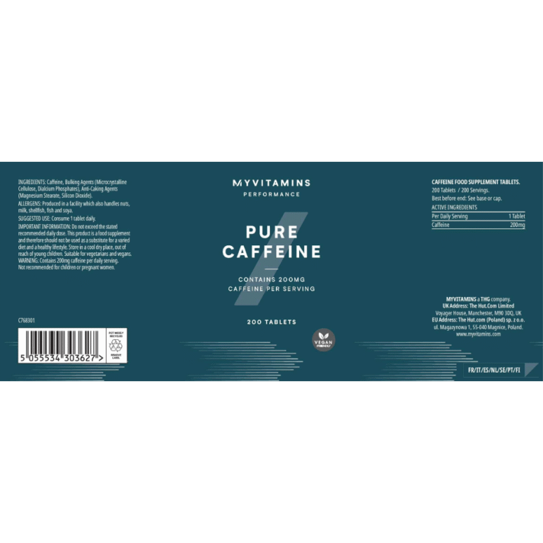 MyProtein, Pure Caffeine, 200 Tablets, 200 Servings