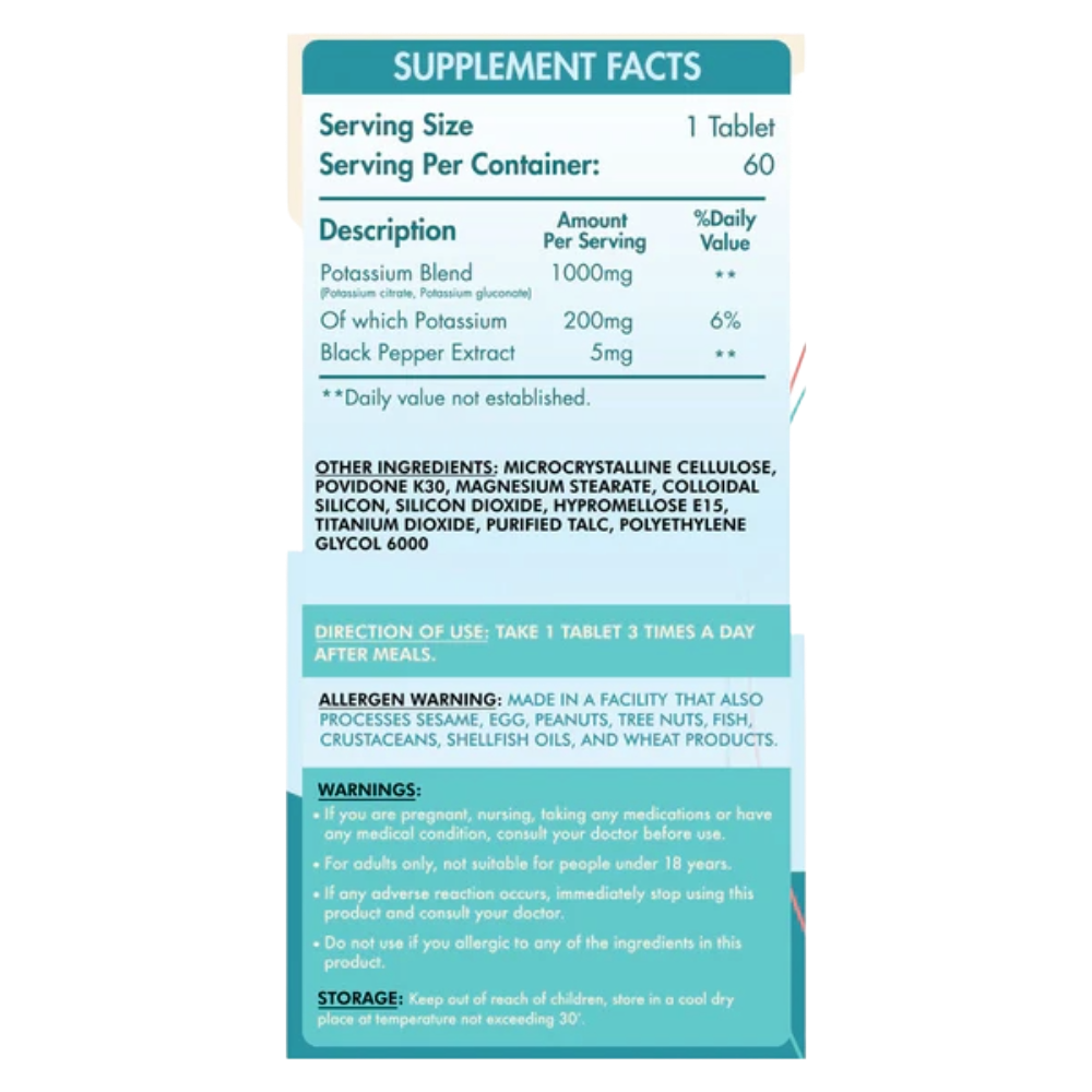 Organic Nation, Potassium Blend, 60 Tablets, 60 Servings