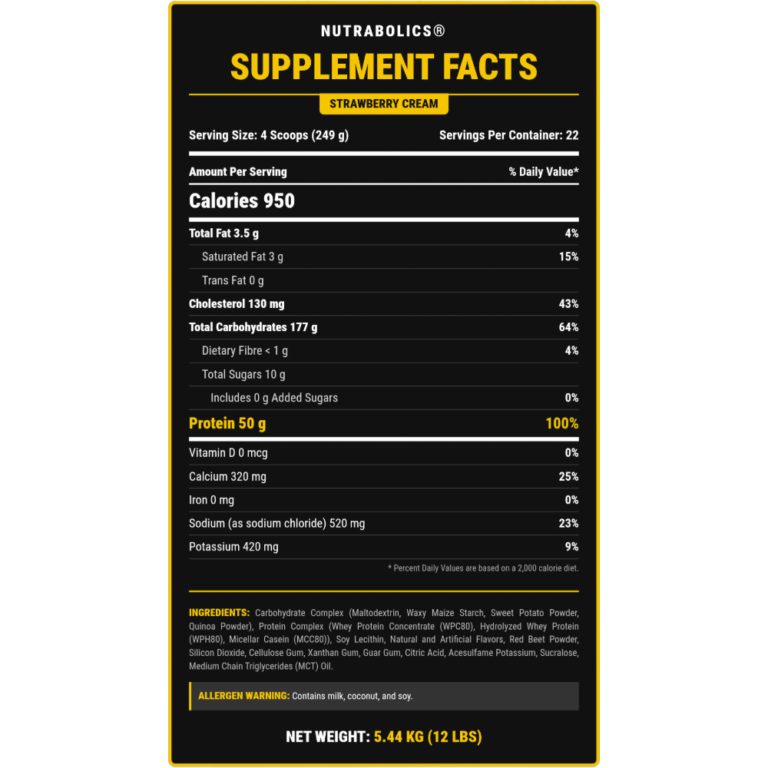 Nutrabolics, Mass Fusion, 5.4KG, 22 Servings