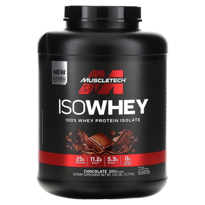 MuscleTech IsoWhey 100%Whey Protein Isolate 2.27kg 72Serv Chocolate