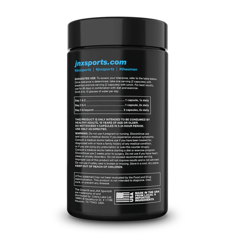 The Omen Non-Stimulant Fat Burner 100 Capsules Caffeine Free - Image 3
