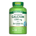 Nature's Truth, Calcium 1200 mg with Vitamin D3 5000 IU, 120 Softgel, 60 Servings